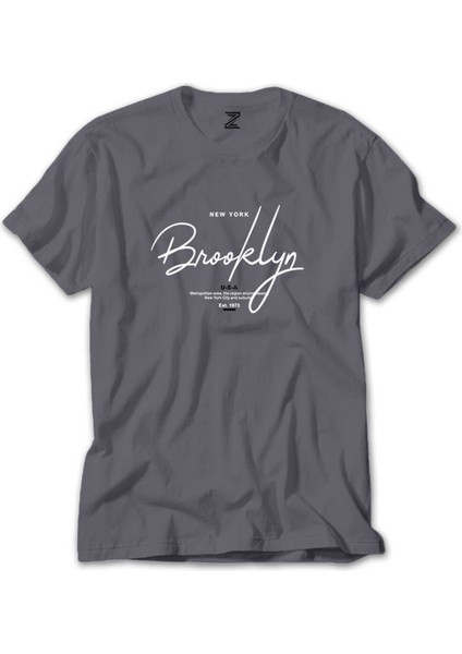 Newyork Brooklyn U.s.a Gri Tişört