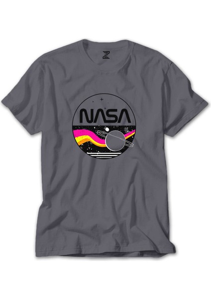 Nasa Retro Gri Tişört
