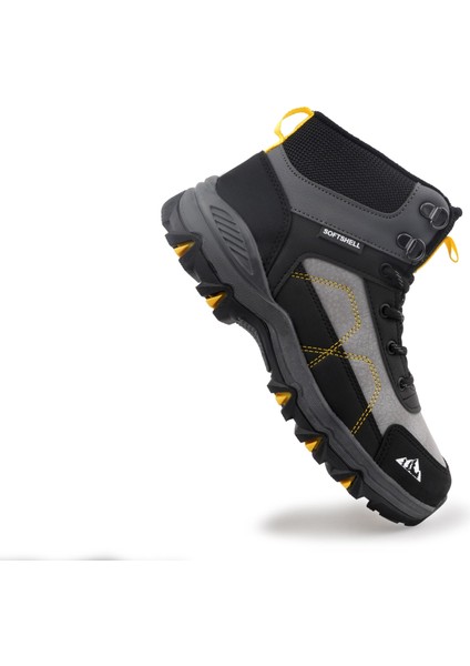 Alfa Siyah-Sarı Kauçuk Taban Erkek Çocuk Softshell Outdoor Bot