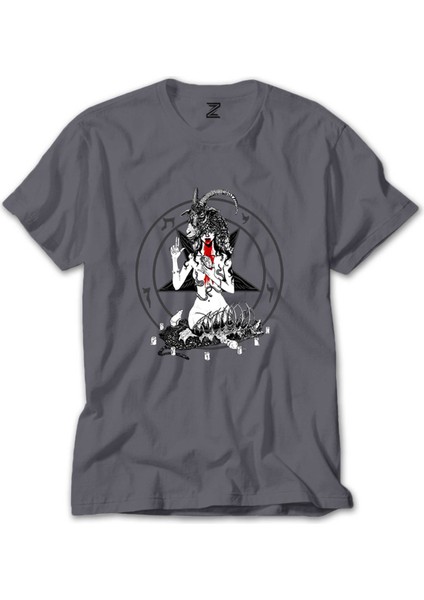 Baphomet Blood Gri Tişört