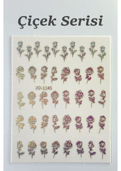 4 Adet Kendinden Yapışkanlı Tırnak Sticker, Nail Art, Tırnak Süsleme, Tırnak Dövmesi modelleri