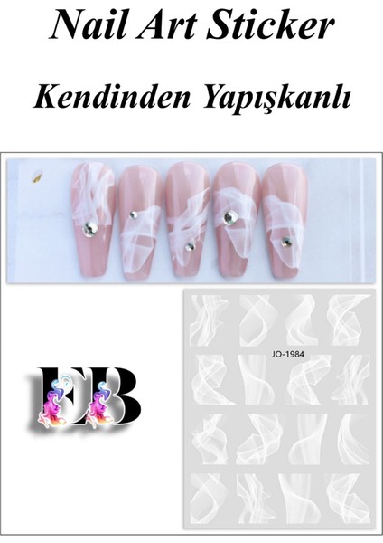 4 Adet Kendinden Yapışkanlı Tırnak Sticker, Nail Art, Tırnak Süsleme, Tırnak Dövmesi modelleri