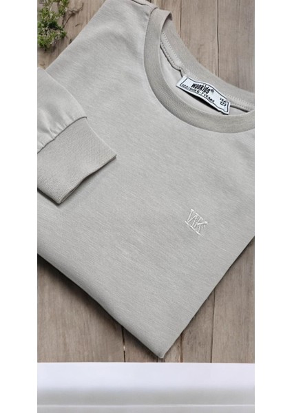 Unisex Çocuk Bisiklet Yaka Uzun Kollu Likralı Tişört Body