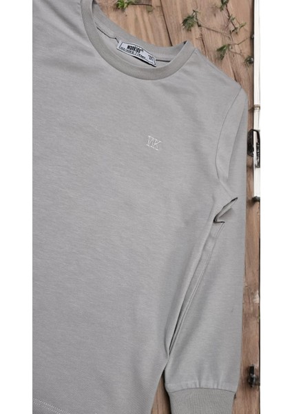 Unisex Çocuk Bisiklet Yaka Uzun Kollu Likralı Tişört Body