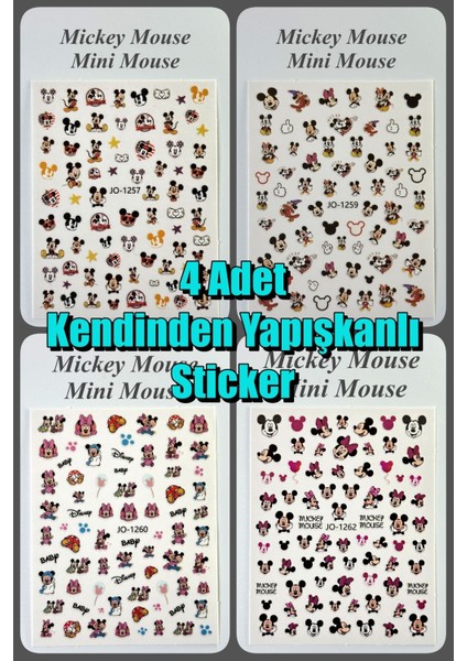 4 Adet Kendinden Yapışkanlı Tırnak Sticker, Nail Art, Tırnak Süsleme, Tırnak Dövmesi
