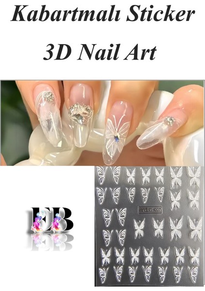 4 Adet Kendinden Yapışkanlı Kabartma Tırnak Sticker, Nail Art, Tırnak Süsleme, Tırnak Dövmesi fırsatları