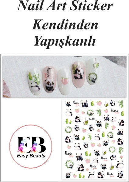 4 Adet Kendinden Yapışkanlı Tırnak Sticker, Nail Art, Tırnak Süsleme, Tırnak Dövmesi