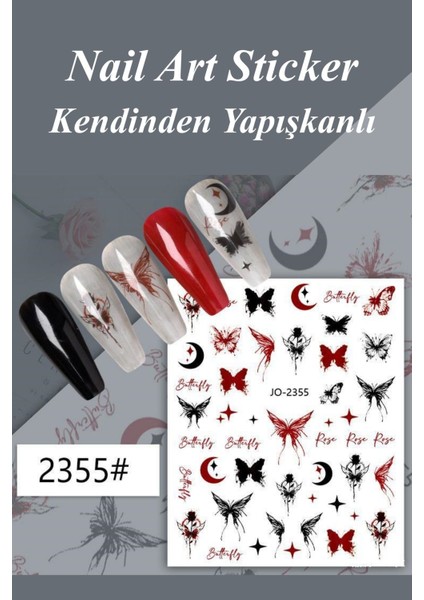 4 Adet Kendinden Yapışkanlı Tırnak Sticker, Nail Art, Tırnak Süsleme, Tırnak Dövmesi fırsatları