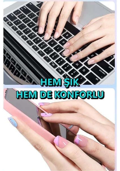 500 Adet Yeni Nesil Jel Destekli Oval Şekil Kısa Takma Tırnak Seti