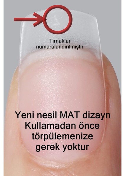 100 Adet XSMALL Beden KARE Takma Tırnak Seti ORTA Uzunlukta Yapıştırıcı Hediyeli fırsatları