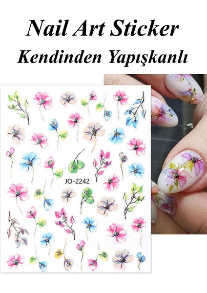 4 Adet Kendinden Yapışkanlı Tırnak Sticker, Nail Art, Tırnak Süsleme, Tırnak Dövmesi