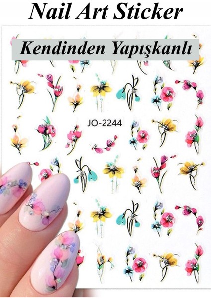 4 Adet Kendinden Yapışkanlı Tırnak Sticker, Nail Art, Tırnak Süsleme, Tırnak Dövmesi