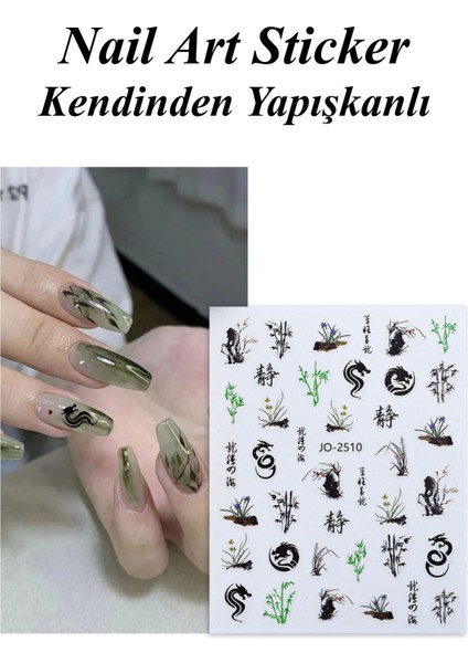 4 Adet Kendinden Yapışkanlı Tırnak Sticker, Nail Art, Tırnak Süsleme, Tırnak Dövmesi