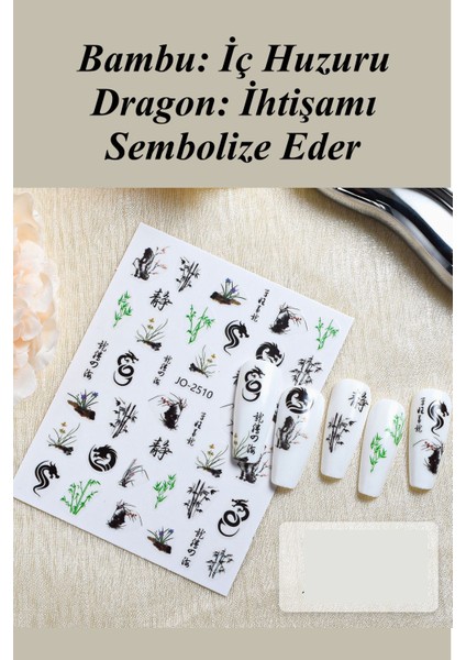 4 Adet Kendinden Yapışkanlı Tırnak Sticker, Nail Art, Tırnak Süsleme, Tırnak Dövmesi