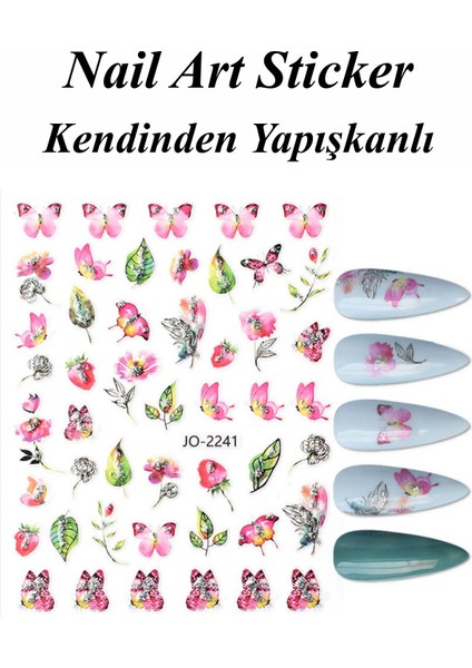 4 Adet Kendinden Yapışkanlı Tırnak Sticker, Nail Art, Tırnak Süsleme, Tırnak Dövmesi modelleri