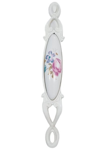 Miray 128 mm Metal Beyaz Kasa Beyaz Gül Desenli / 5 Adet fırsatları