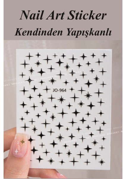 4 Adet Kendinden Yapışkanlı Tırnak Sticker, Nail Art, Tırnak Süsleme, Tırnak Dövmesi