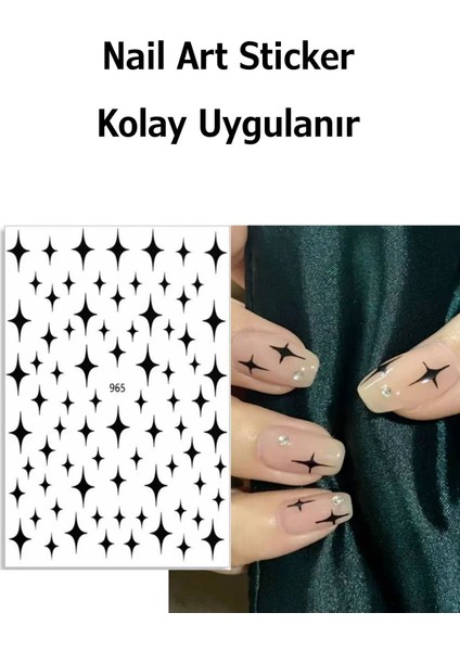 4 Adet Kendinden Yapışkanlı Tırnak Sticker, Nail Art, Tırnak Süsleme, Tırnak Dövmesi