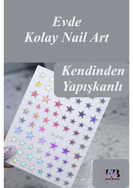 4 Adet Kendinden Yapışkanlı Tırnak Sticker, Nail Art, Tırnak Süsleme, Tırnak Dövmesi
