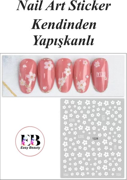 4 Adet Kendinden Yapışkanlı Tırnak Sticker, Nail Art, Tırnak Süsleme, Tırnak Dövmesi