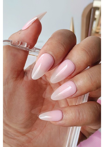 24 Adet Badem Takma Tırnak Seti Protez Tırnak Görünümlü Yapıştırıcı Bant Hediyeli DY195 fırsatları