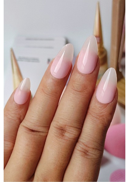 24 Adet Badem Takma Tırnak Seti Protez Tırnak Görünümlü Yapıştırıcı Bant Hediyeli DY195 indirimleri