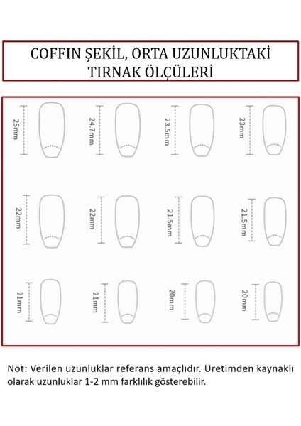 Desenli Takma Tırnak Seti. Takma Tırnak Aksesuarları Hediye. Küt Coffin Orta Uzun Takma Tırnak Z526