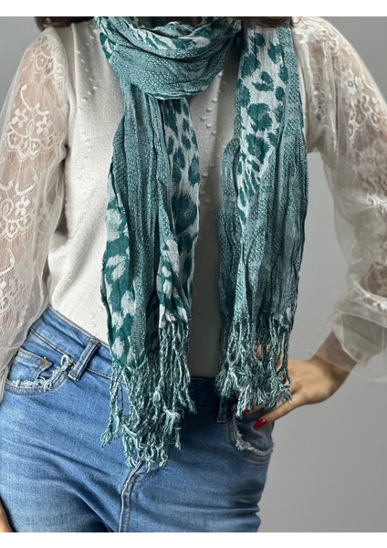 Leopar Desenli Yumuşak Unisex Şal Fular 190X65 cm