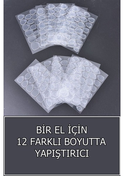 96 Adet Çift Taraflı Yapıştırıcı Bant Takma Tırnak Yapıştırıcı Cilde Zarar Vermez Jel Sticker