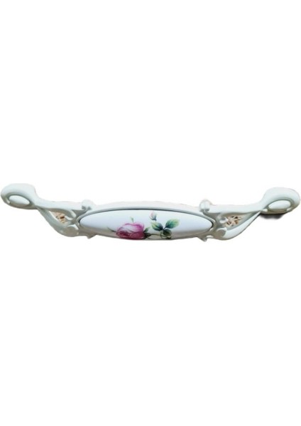 Miray 96 mm Metal Beyaz Kasa Beyaz Gül Desenli / 5 Adet indirimleri