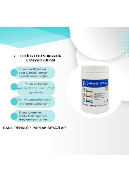 Lucida Clean Organik Çamaşır Sodası 1000 gr