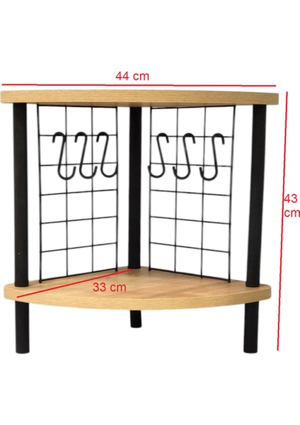 Tezgah Üstü Raf – Mini Kahve Köşesi ve Baharatlık 6 Kancalı Organizer