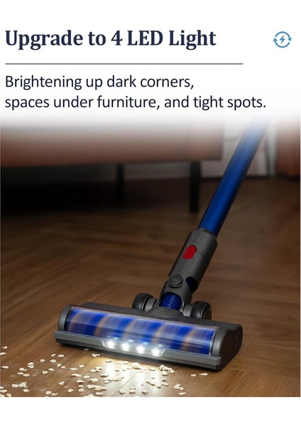 Dyson V7 V8 V10 V11 V15 Elektrikli Süpürgeler Için Zemin Aparatları LED Işıklı Yedek Fırça Başlığı + V Kıllı Silindir (Yurt Dışından) fiyatları