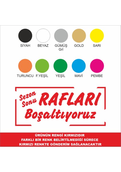 Mağaza Vitrin (Rafları Boşaltıyoruz) Indirim Yazısı