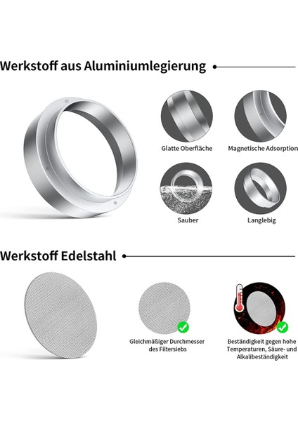 51MM Kahve Dozaj Halkası, Puck Ekranlı Alüminyum Kahve Dozaj Halkası, Portafilter Için Paslanmaz Çelik Espresso Eleği (Yurt Dışından) fiyatları