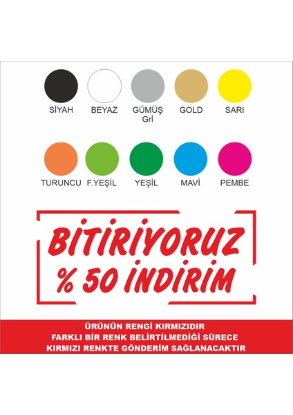 Mağaza Vitrin (Bitiriyoruz %50) Indirim Yazısı Sticker