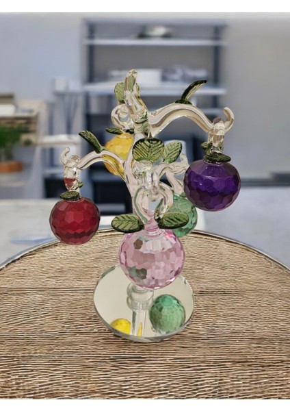 Özel Kristal Kesim 5'li Üzüm Dekoratif Obje