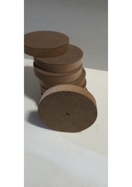 8 adet, 8 cm Çapında, Merkez Noktası Işaretli 18 mm Mdf Disk