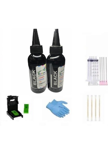 Hp 3630 Uyumlu Kartuş Dolum Mürekkep 2'li Siyah Paket Renksan