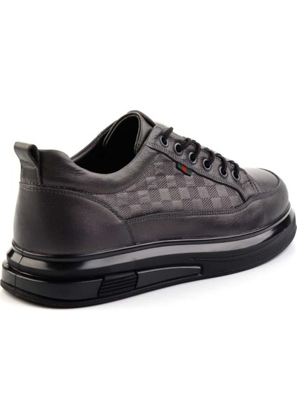 Gri Hakiki Deri Erkek Casual Ayakkabı E01398473403 fırsatları