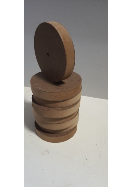 8 adet, 9 cm Çapında, Merkez Noktası İşaretli 18 mm Mdf Disk