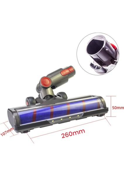 Dyson V8 V7 V10 V11 Elektrikli Süpürgeler Için Motorlu Zemin Fırça Kafası Yumuşak Rulo Fırça ile LED Far Aksesuarları (Yurt Dışından)