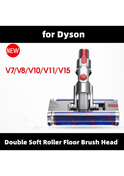 Çift Yumuşak Rulo Kafa Hızlı Bırakma Elektrikli Zemin Kafası Dyson V7 V8 V10 V11 V15 Elektrikli Süpürge Parçaları (Yurt Dışından)