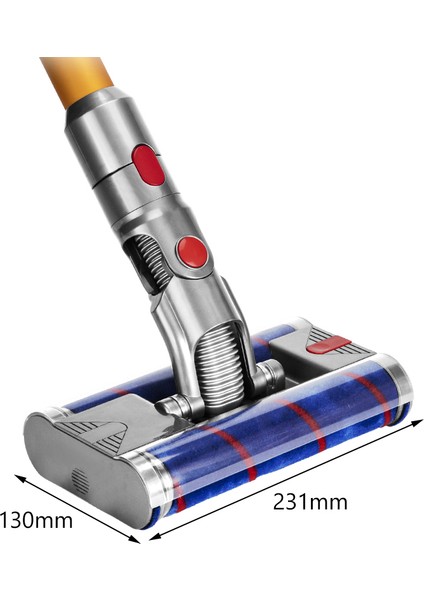 Çift Yumuşak Rulo Kafa Hızlı Bırakma Elektrikli Zemin Kafası Dyson V7 V8 V10 V11 V15 Elektrikli Süpürge Parçaları (Yurt Dışından)