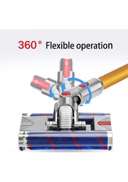 Çift Yumuşak Rulo Kafa Hızlı Bırakma Elektrikli Zemin Kafası Dyson V7 V8 V10 V11 V15 Elektrikli Süpürge Parçaları (Yurt Dışından)