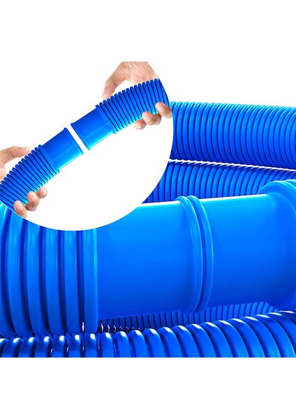 6.3m Yüzme Havuzu Hortum Çapı 32 mm Hortum Kelepçesi Ile, Yüzme Yedek Boru Havuz Temizleyici Aracı, Mavi (Yurt Dışından)