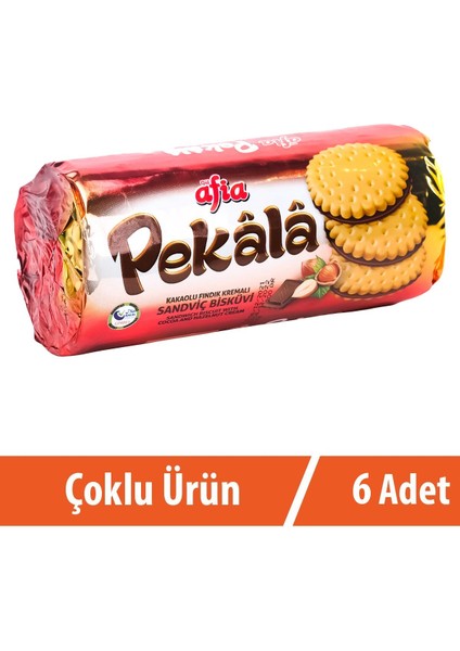 Pekala Kakaolu Fındık Kremalı Sandviç Bisküvi 6x200 Gr