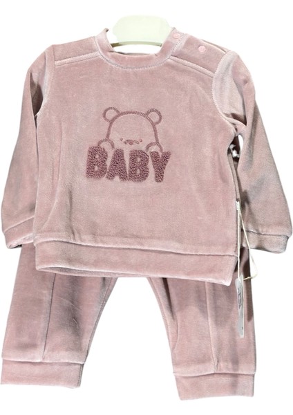 Organik Kız Çoçuğu Kadife Sweat Life 2'li Takım