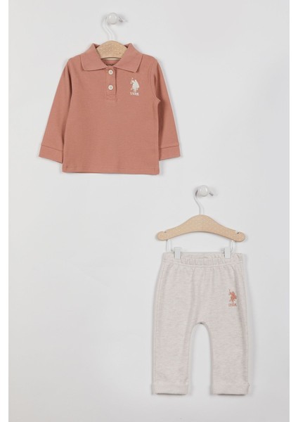 Lisanslı Pembe Kız Bebek Uzun Kol SweaT-shirt Takım