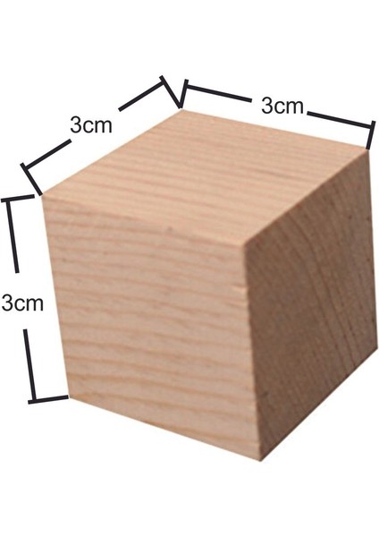 3 x 3 x 3 cm 32 Adet Mdf Küp Bloklar